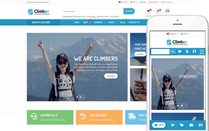 Climber - Çok Satıcılı Pazar Yeri WooCommerce Teması