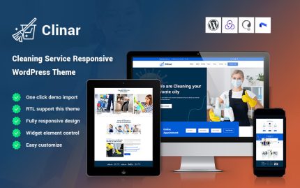 Clinar - Bakım ve Temizlik Hizmeti Mobil Uyumlu WordPress Teması