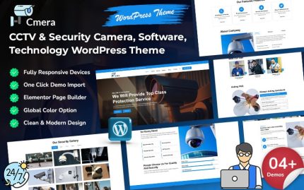 Cmera - CCTV & Güvenlik Kamerası, Yazılım, Web Sitesi, Uygulamalar, Teknoloji WordPress Teması