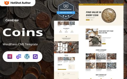 CoinEraa - Antika, Tarihi ve Sergi Paraları WordPress Elementor Teması