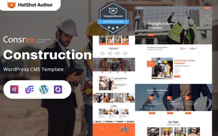 Consrex - İnşaat, Endüstriyel ve Müteahhit WordPress Mobil Uyumlu Teması