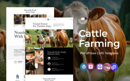Cowfarm - İnek Çiftliği ve Süt Çiftliği WordPress Elementor Teması