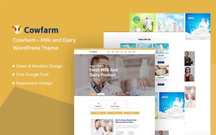 Cowfarm - Mobil Uyumlu Süt ve Süt Ürünleri WordPress Teması