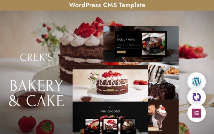 Creks - Cake And Bakery Çok Amaçlı Mobil Uyumlu WordPress Teması