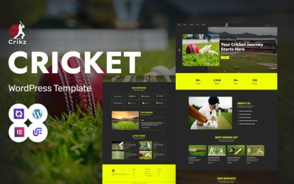 Crikz - Kriket Akademisi ve Koçluk WordPress Elementor Teması