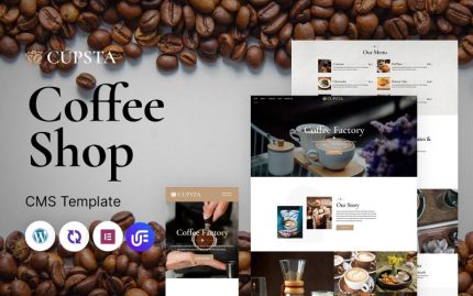 Cupsta - Kahve Dükkanı Çok Amaçlı Mobil Uyumlu WordPress Teması
