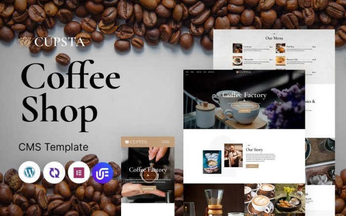 Cupsta - Kahve Dükkanı Çok Amaçlı Mobil Uyumlu WordPress Teması