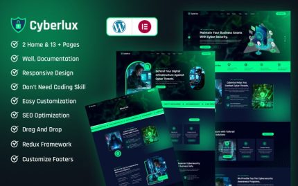 Cyberlux - Gelişmiş Siber Güvenlik ve BT Hizmeti Mobil Uyumlu WordPress Teması