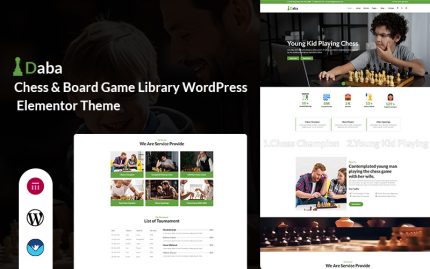 Daba - Satranç ve Masa Oyunu Kütüphanesi WordPress Elementor Teması