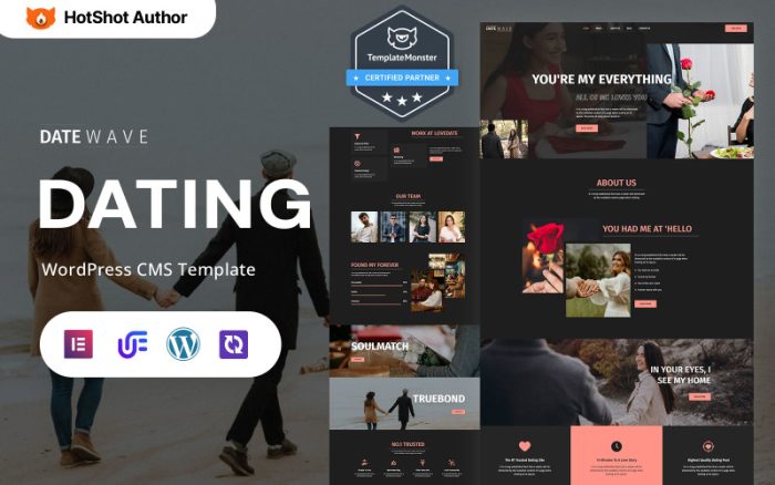 Date Wave - Arkadaşlık Platformu ve Eşleştirme WordPress Elementor Teması