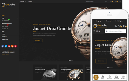 Devato - Saat Mağazası WooCommerce Teması