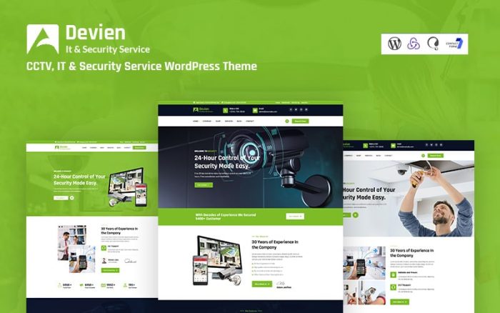 Devien - Mobil Uyumlu CCTV, BT ve Güvenlik Hizmeti WordPress Teması
