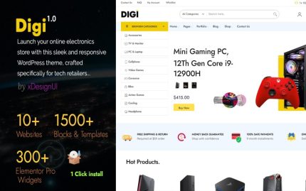 Digi – Modern Elektronik Mağazası WooCommerce E-Ticaret Teması