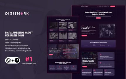 Digismark - Dark Dijital Pazarlama Ajansı Elementor Wordpress Teması