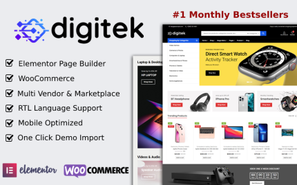 Digitek - Elektronik WooCommerce Elementor Teması