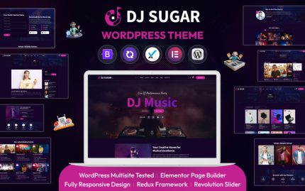 Dj Sugar Music Mobil Uyumlu WordPress Teması