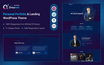 Dreamer – Kişisel Portföy Açılış Sayfası WordPress Teması