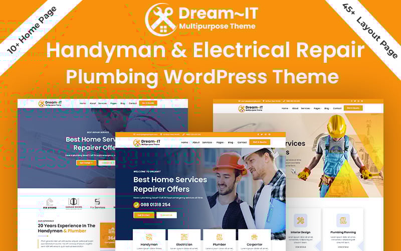 DreamIT - Tamirci ve İnşaat Hizmetleri WordPress Teması.