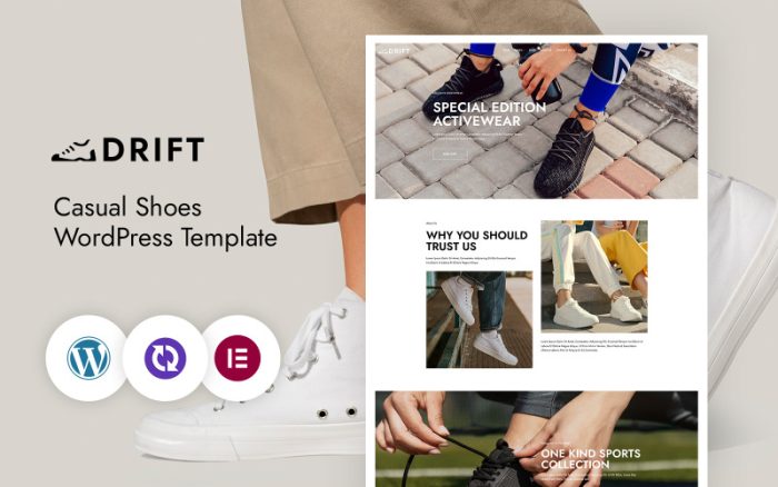 Drift – Ayakkabı Mağazası WordPress CMS Elementor Teması