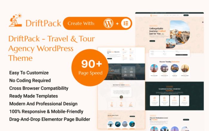 DriftPack - Seyahat ve Tur Acenteliği WordPress Teması