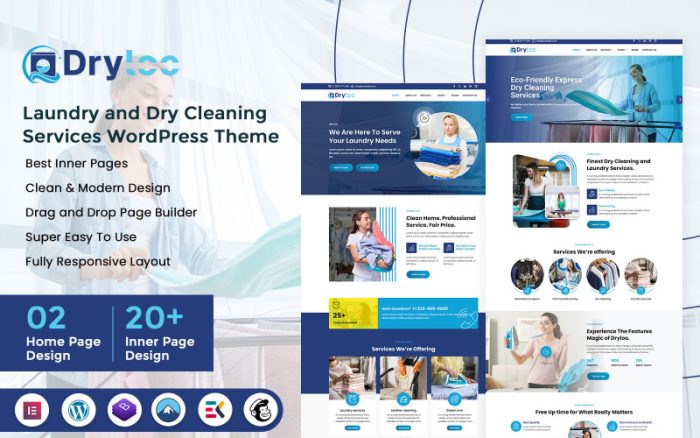 Dryloo - Çamaşırhane ve Kuru Temizleme Hizmetleri WordPress Teması