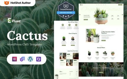 E-plant - Kaktüs Bitki Mağazası, Peyzaj Ve Bahçecilik WordPress Elementor Teması