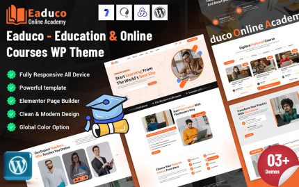 Eaduco - Eğitim ve Çevrimiçi Kurslar WordPress Teması