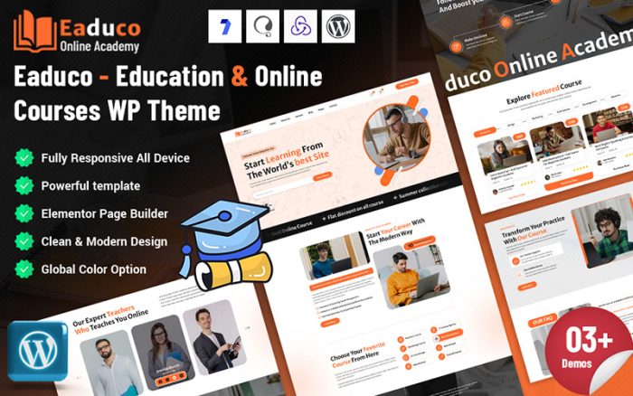 Eaduco - Eğitim ve Çevrimiçi Kurslar WordPress Teması