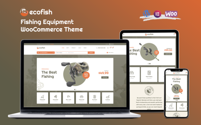 Ecofish - Modern Balıkçılık Ekipmanları WooCommerce Teması