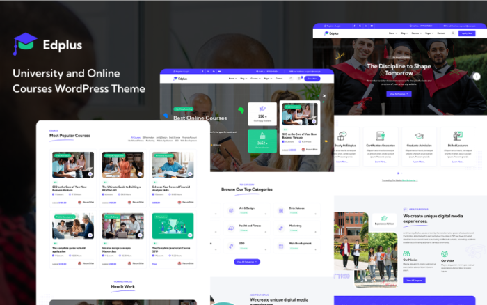Edplus - Üniversite ve Çevrimiçi Kurslar LMS WordPress Teması