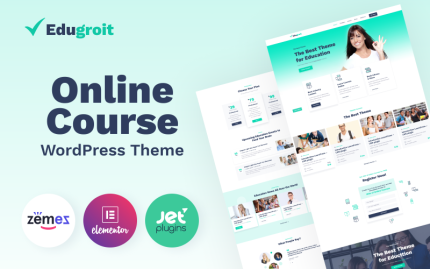Edugroit - Çevrimiçi Kurs Web Sitesi Teması WordPress Teması