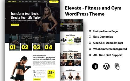 Elevate - Fitness ve Spor Salonu WordPress Teması