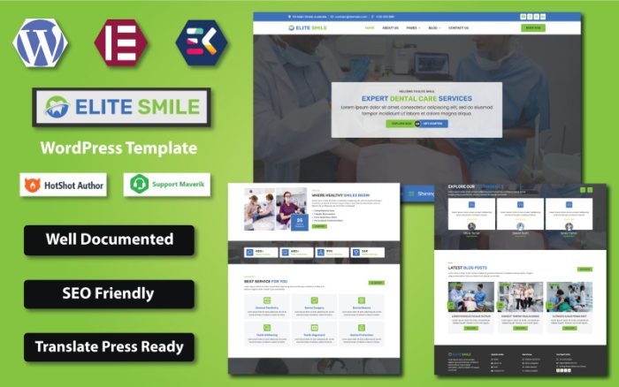 Elite Smile - Diş Hekimi ve Diş Kliniği WordPress Elementor Teması