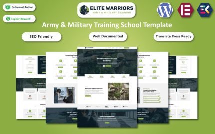 Elite Warriors - Ordu ve Askeri Eğitim Okulu WordPress Elementor Teması