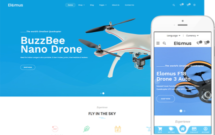 Elomus - Drone, Quadcopter Mağazası WooCommerce Teması