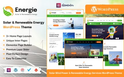 Energie - Güneş ve Yenilenebilir Enerji WordPress Teması