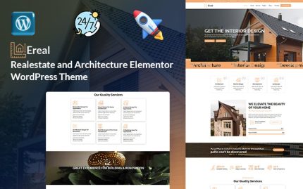 Ereal - Emlak ve Mimarlık, Daire, Ev, Apartman Kiralama Elementor WordPress Teması