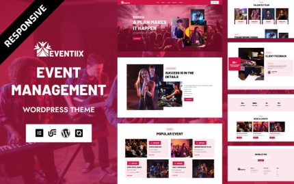 Eventiix - Festival ve Etkinlik Organizatörü WordPress Elementor Teması