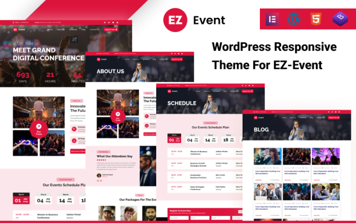 EZ Event: Şık Etkinlik Planlama WordPress Teması
