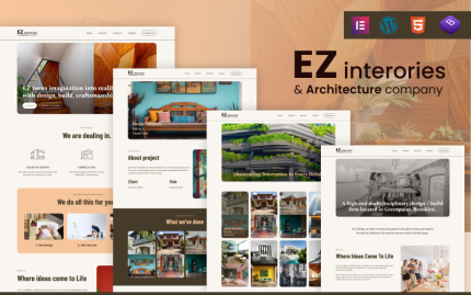 EZ Interiors Architecture: Premium İç Tasarım ve Ev Stili WordPress Teması