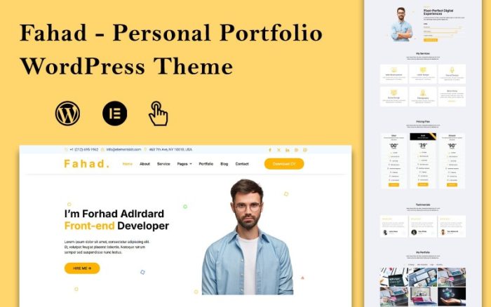 Fahad - Yaratıcı Kişisel Portföy WordPress Teması