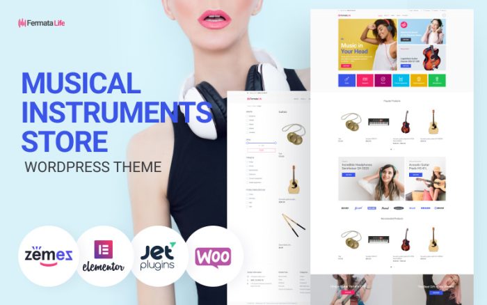 FermataLife - Müzik Aletleri Woocommerce E-Ticaret Klasik Elementor Teması