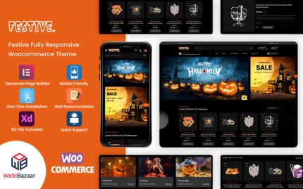 Festival - Cadılar Bayramı ve Noel Hediyesi Mobil Uyumlu WooCommerce Teması