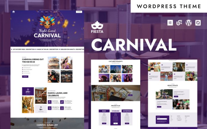 Fiesta - Karnaval Gösterileri ve Kutlamaları WordPress Elementor Teması