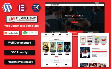 Film Fluent - Film Stüdyosu ve Film Yapımcısı Modern Elementor WooCommerce Teması