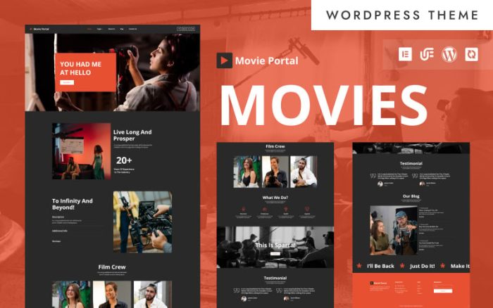 Film Portalı - Sinema ve Film Festivali WordPress Elementor Teması