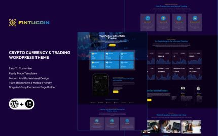 Fintucoin - Kripto Para ve Ticaret WordPress Teması
