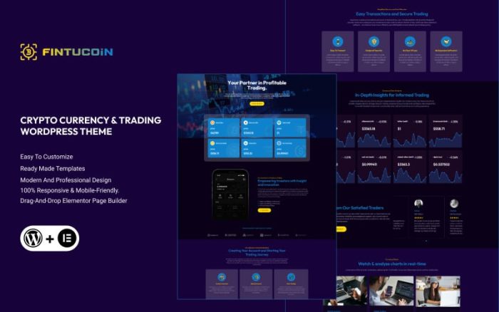 Fintucoin - Kripto Para ve Ticaret WordPress Teması