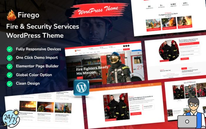 Firego - Yangın ve Güvenlik Hizmetleri WordPress Elementor Teması