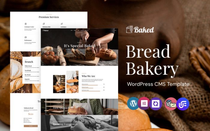 Fırında Pişirilmiş - Taze Ekmek ve Fırın WordPress Elementor Teması